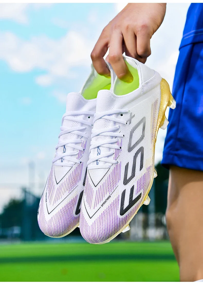 Neue Herren-Fußballschuhe, beliebte Fußballschuhe, rutschfeste Spielschuhe für Rasenplätze, hochwertige Sneaker, Hallenfußballschuhe, hohe Modelle für den Außenbereich. – Detail 4