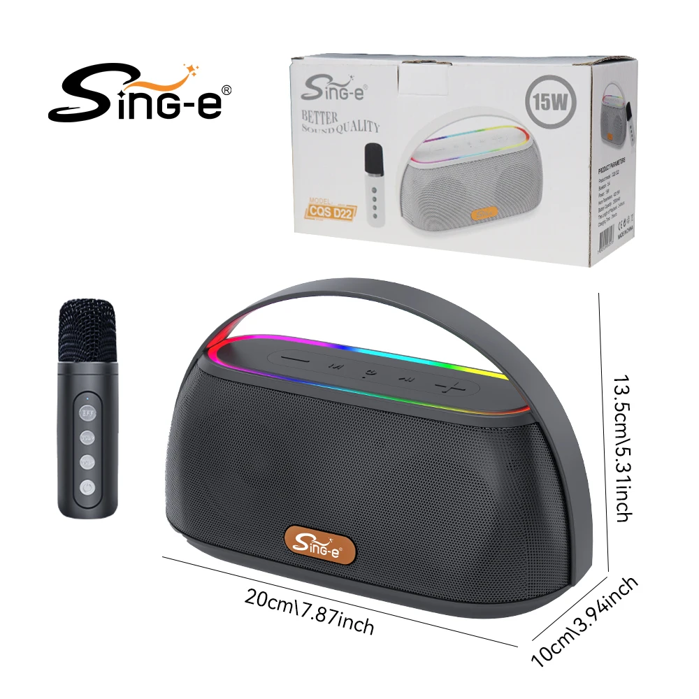 

CQS D22 K12 Low Price Wholesale Wireless Karaoke Speaker Outdoor Small Portable Speaker Microphone Children's Karaoke Machine