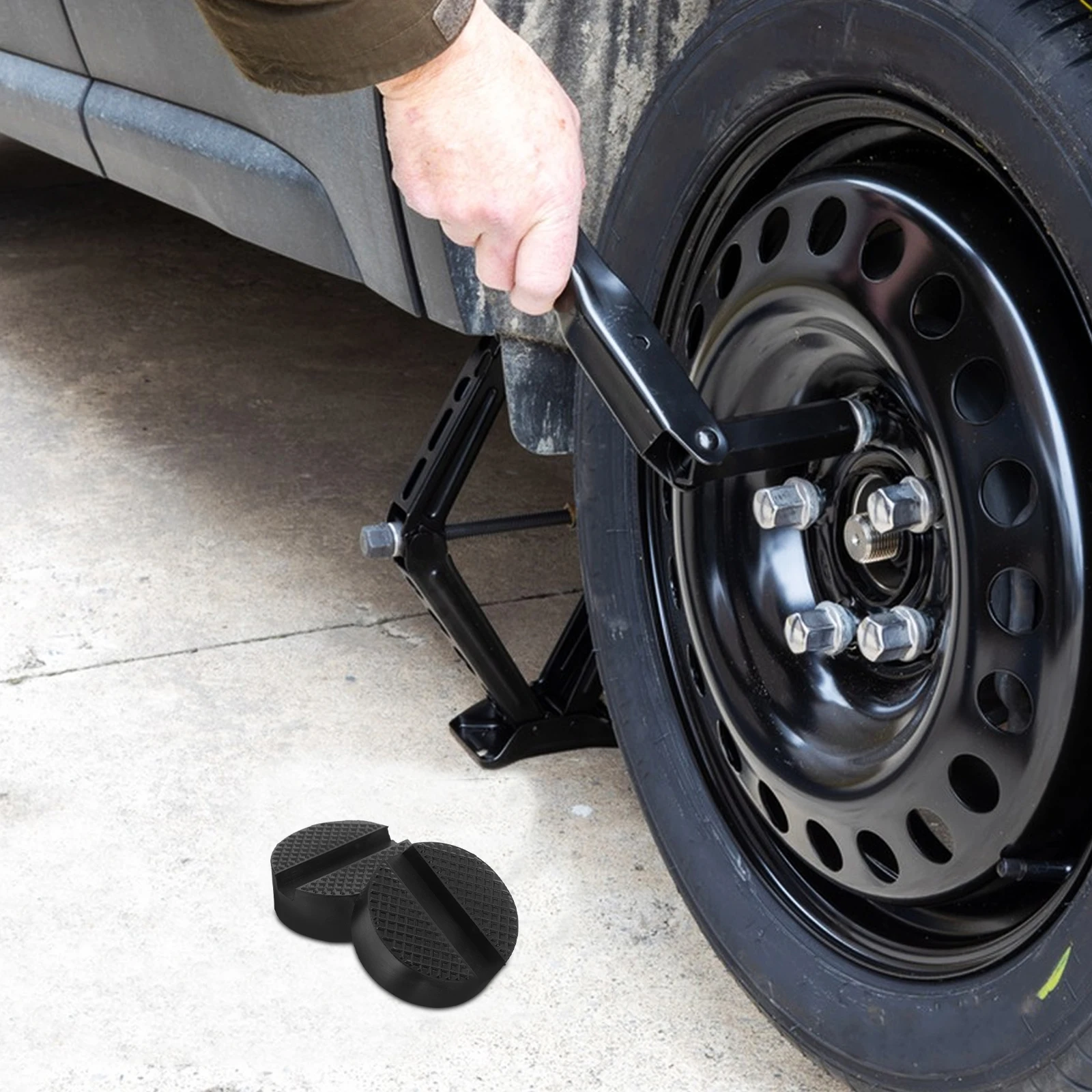 

2 Pcs Jack Rubber Pad Car Support Stand Pads Bracket Floor Block Protector Lifting