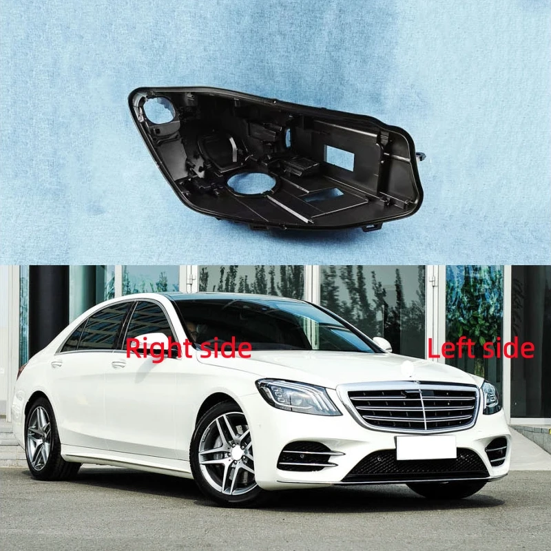

For Mercedes-Benz S-Class W222 2018 2019 2020 Headlamp Base Headlight Rear Shell Replace Headlight House Black rear shell