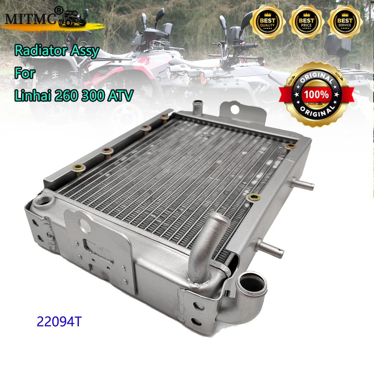 

Оригинальный водяной радиатор охлаждения для LINHAI 300 400cc ATV Linhai LH300 CUV 4WD 22904t 170M-A.11.3b