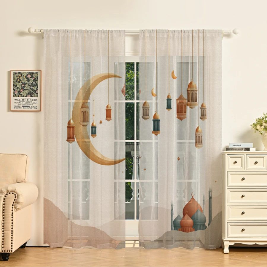 2 шт. Цифровые прозрачные штор – обзор и цена Home Decor Ramadan