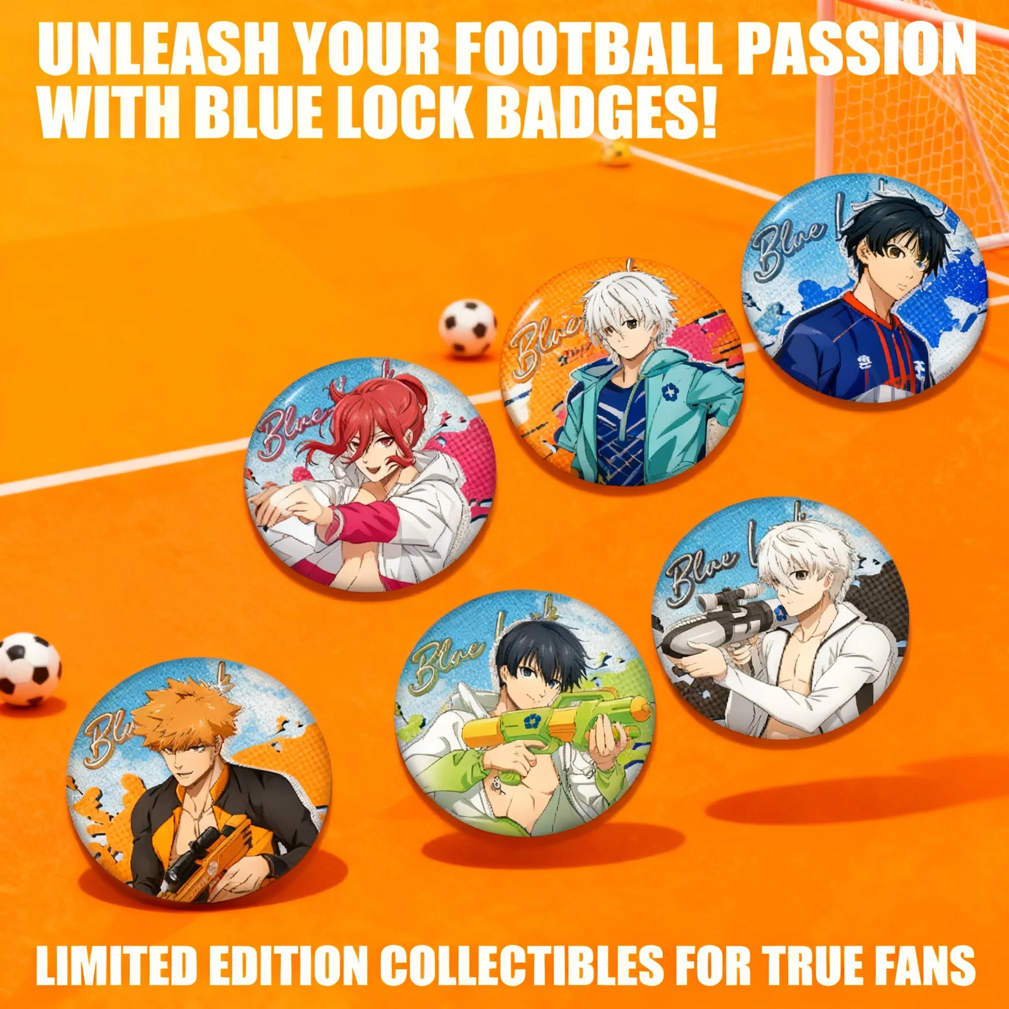 

Blue Lock Double Flash Badge 242 248 Plain Laser Silver Onion Double Flash Pin Anime Merchandise Goods Otaku Collection Blue