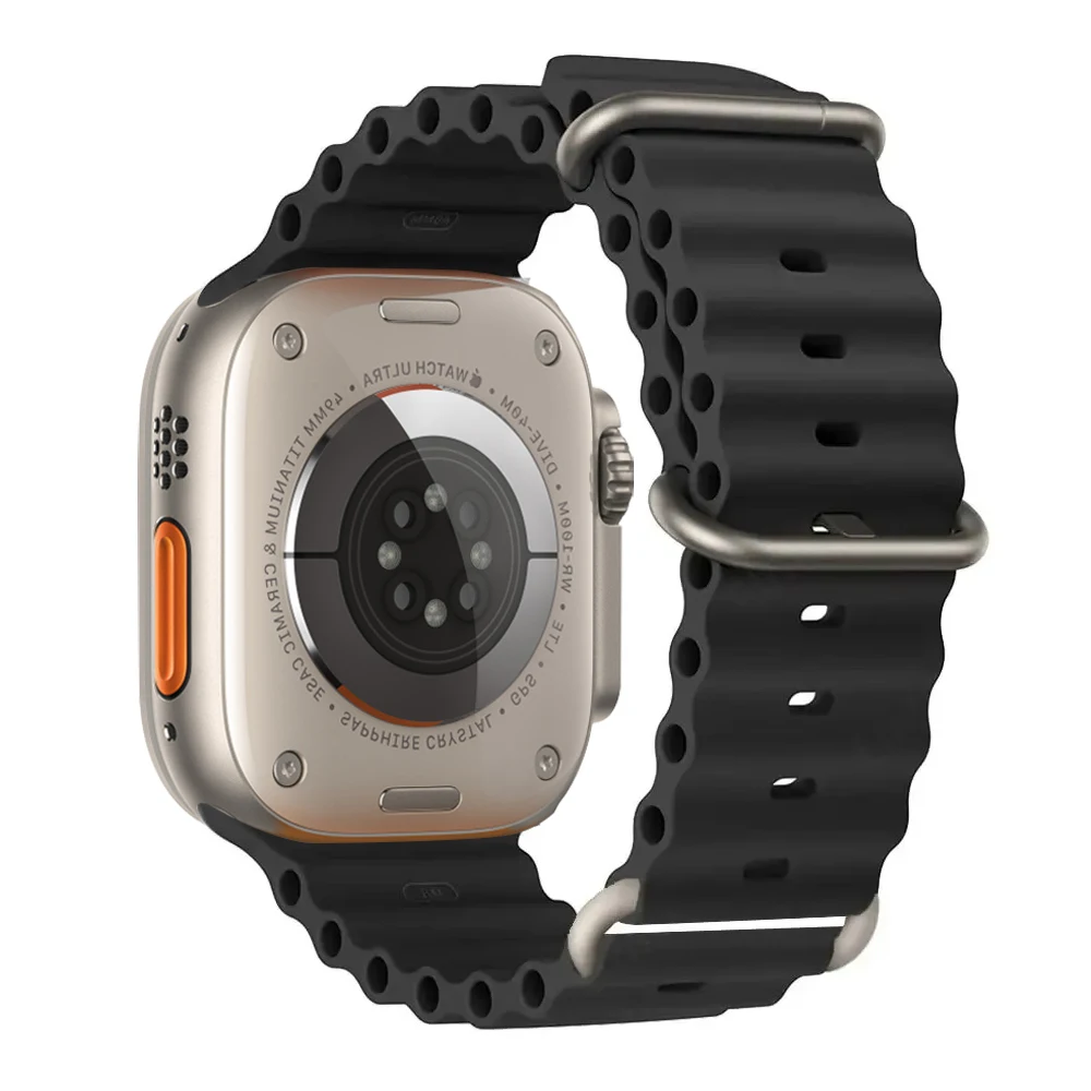 For apple watch Bands 44mm 40mm 45mm 41mm 49mm 46mm Ocean correas bracelet iWatch series 7 se 8 Ultra 2 3 9 10 11 Silicone Strap image 2