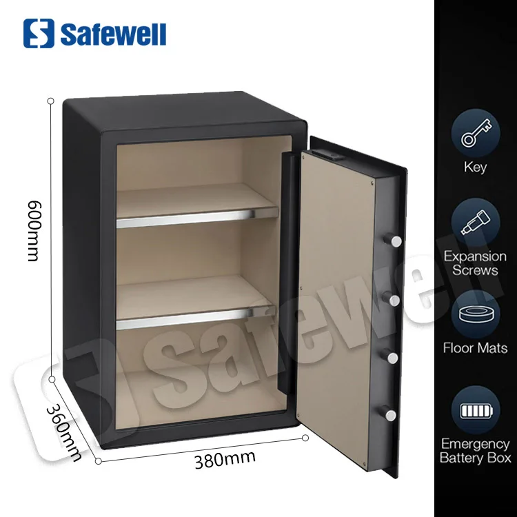 Safewell 2022 Factory Price Security Home Metal Digital Biometric  Fingerprint Safe Box Heavy Duty Cash Money Coffre Fort Safes