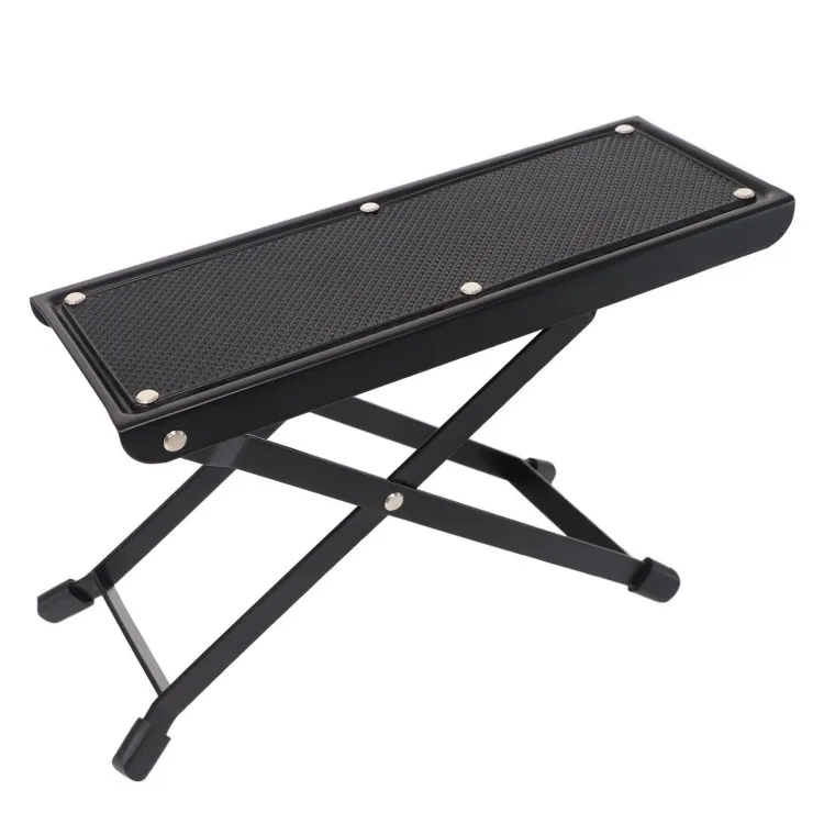 

Guitar Footstool Height Adjustable 4 Positions Anti Slip Rubber Pedal High Strength Metal Folding Guitar Foot Rest