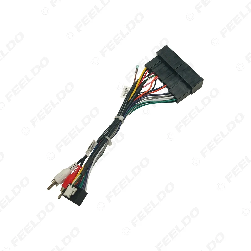 Car 16PIN Radio Wiring Harness Adaptor With RCA Audio Heads For KIA Carens IX35 K2/K3/K4/K5 Power Calbe Wire Plug Harness