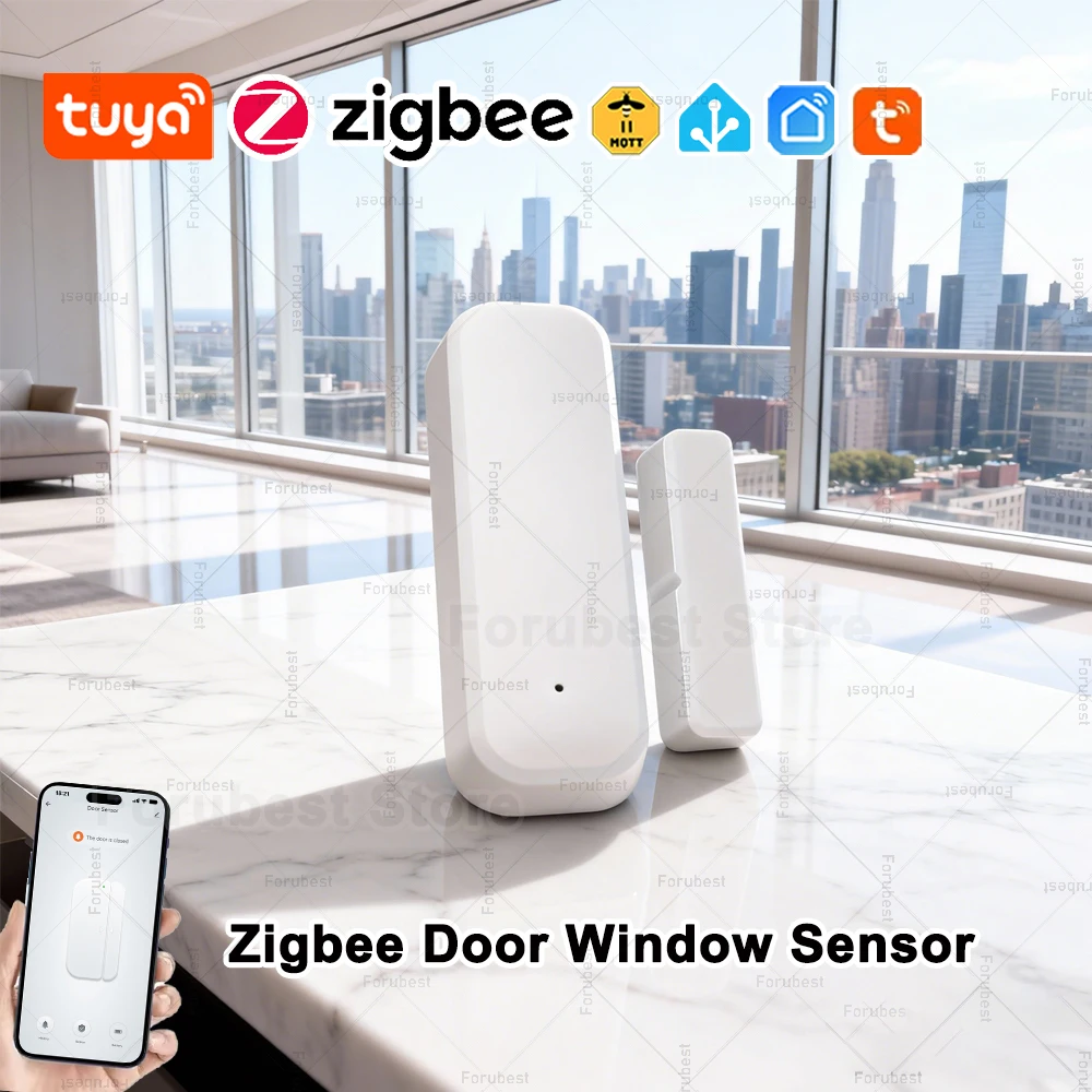 

Tuya Smart Zigbee Door Sensor Contact Sensor Window Door Open Closed Detector Home Security Protection Device Works With Z2MQTT