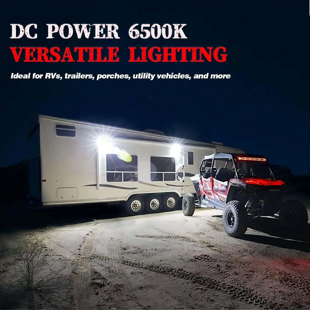 RV Lights Exterior, 12V RV Porch Light Aluminum Low Current Led Scene Lighting Compatible with RV Outdoor Camper Trailers Truck