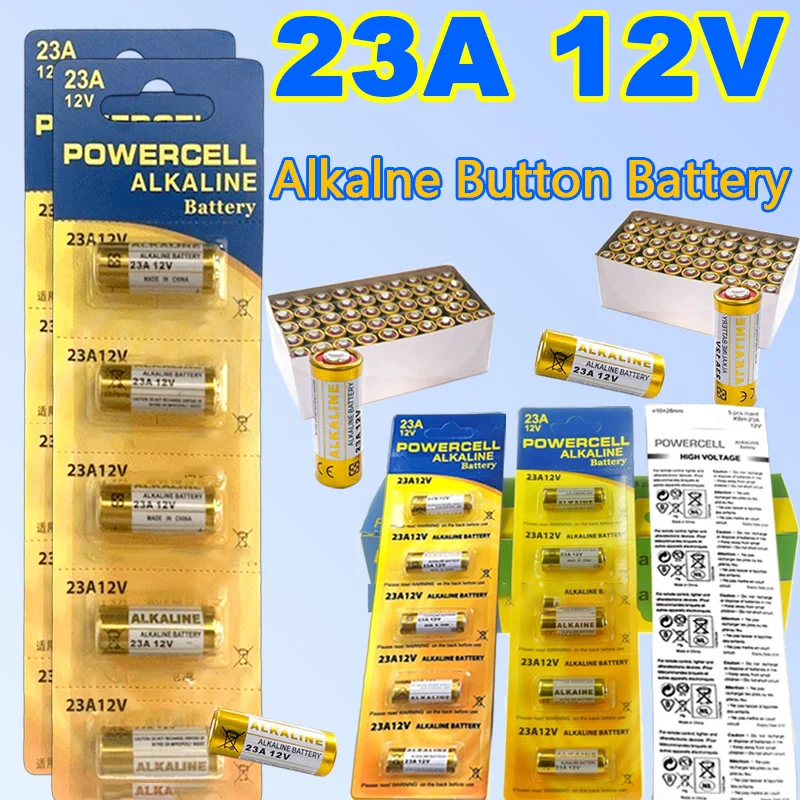 2-Pack 12V A23 23A Alkaline Battery MN21 LRV08 A23S E23A EL12 - Long-Lasting for Doorbell Remote Control Electric Toys
