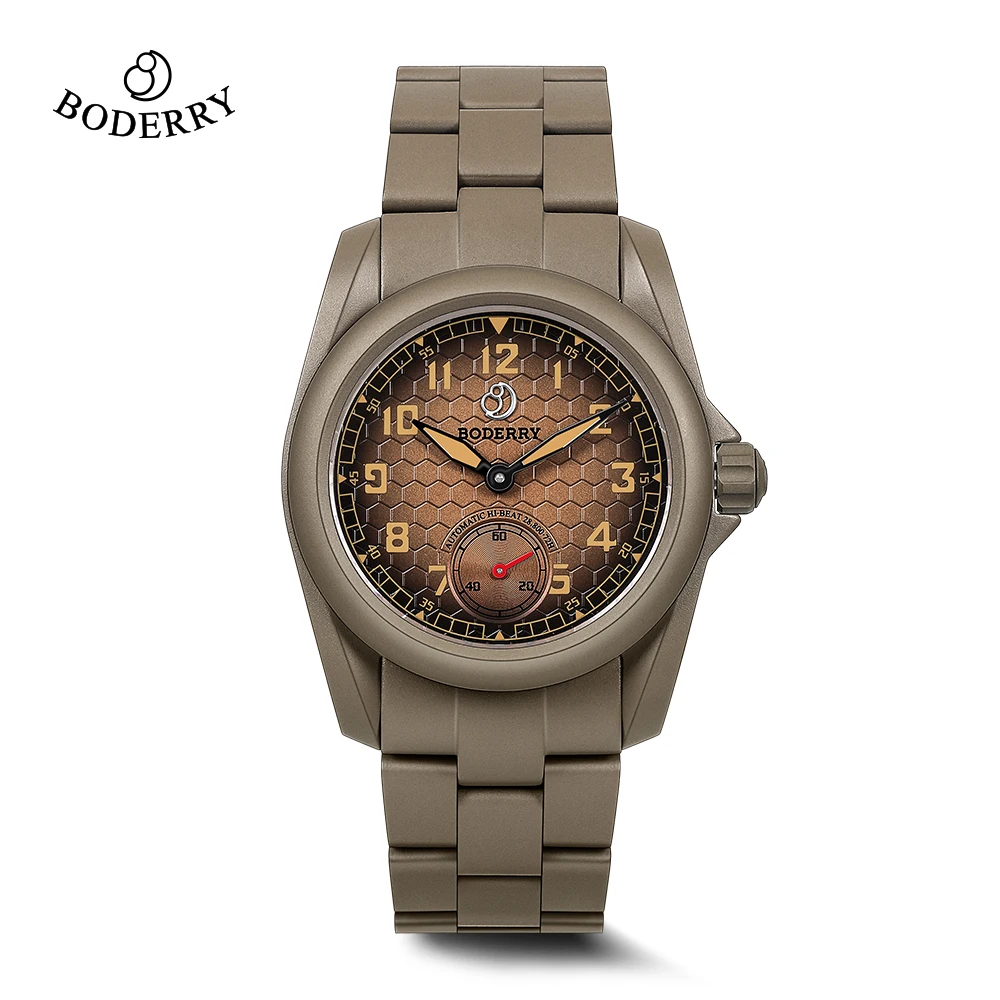 Image of BODERRY Field Watch VOYAGER S72 – 72-Stunden-Gangreserve, automatische Titan-Armbanduhr, 100 m wasserdicht, für Herren