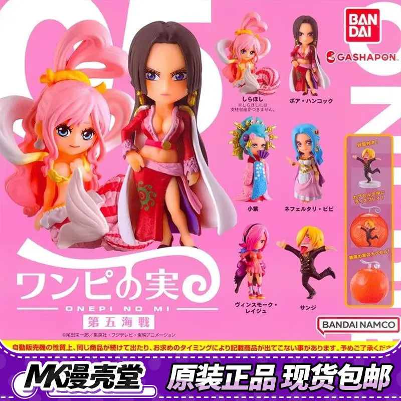 Bandai Original One Piece Devil Fruit Gashapon 05  Hancock Kozuki Hiyori Vivi Reiju Sanji Anime Action Figure Model Toy Gift