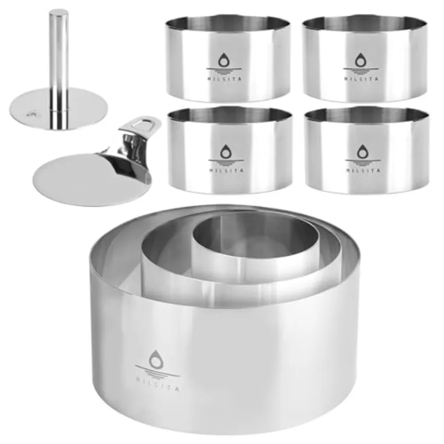 

3 шт. 4/6/8 дюйма (3,94 дюйма В) кольцо для торта + 6 шт. формы для торта включают в себя толкатель и набор подъемников