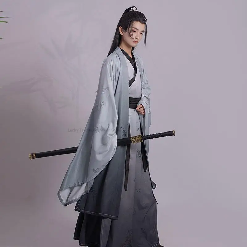 

Chinese Style Traditional Men Song Dynasty Hanfu Set Big Sleeve Hanfu Set Oriental Vintage Clothing Cosplay Retro Hanfu Set