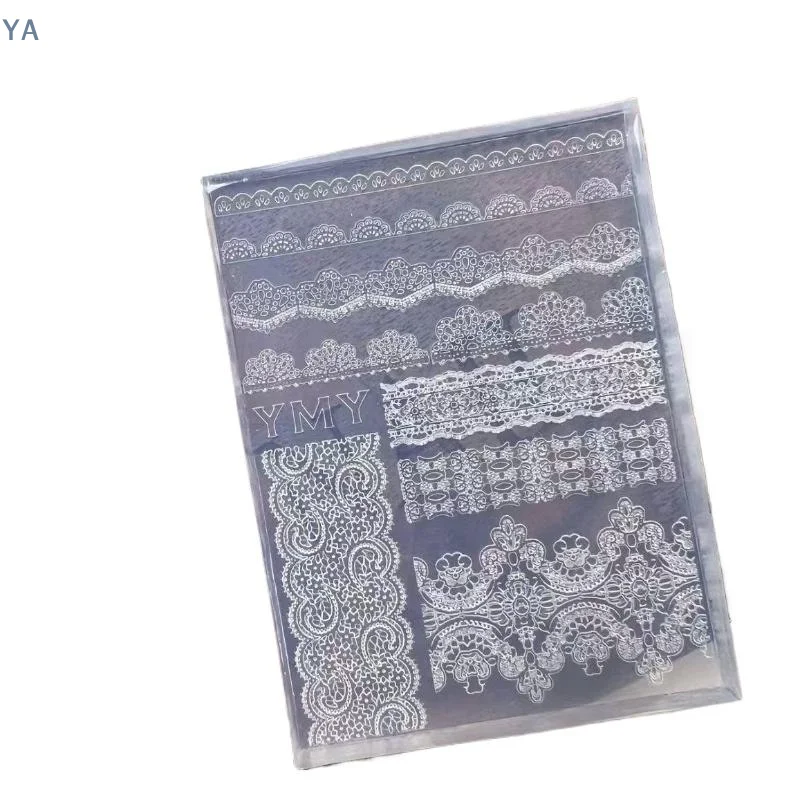 【YA】3D Silicone Nail Mold DIY Relief Lace Ribbon Templates For Nails Jewelry Crafts Transparent Nails Mold Nail Art Decoration