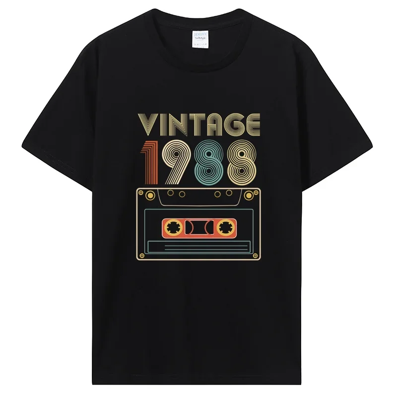 Retro Best Of 1988 Mixtape Vintage T-shirt Birthday Cassette T Shirt For Wen Women Father And Mother Tshirt Streetwear Clothing