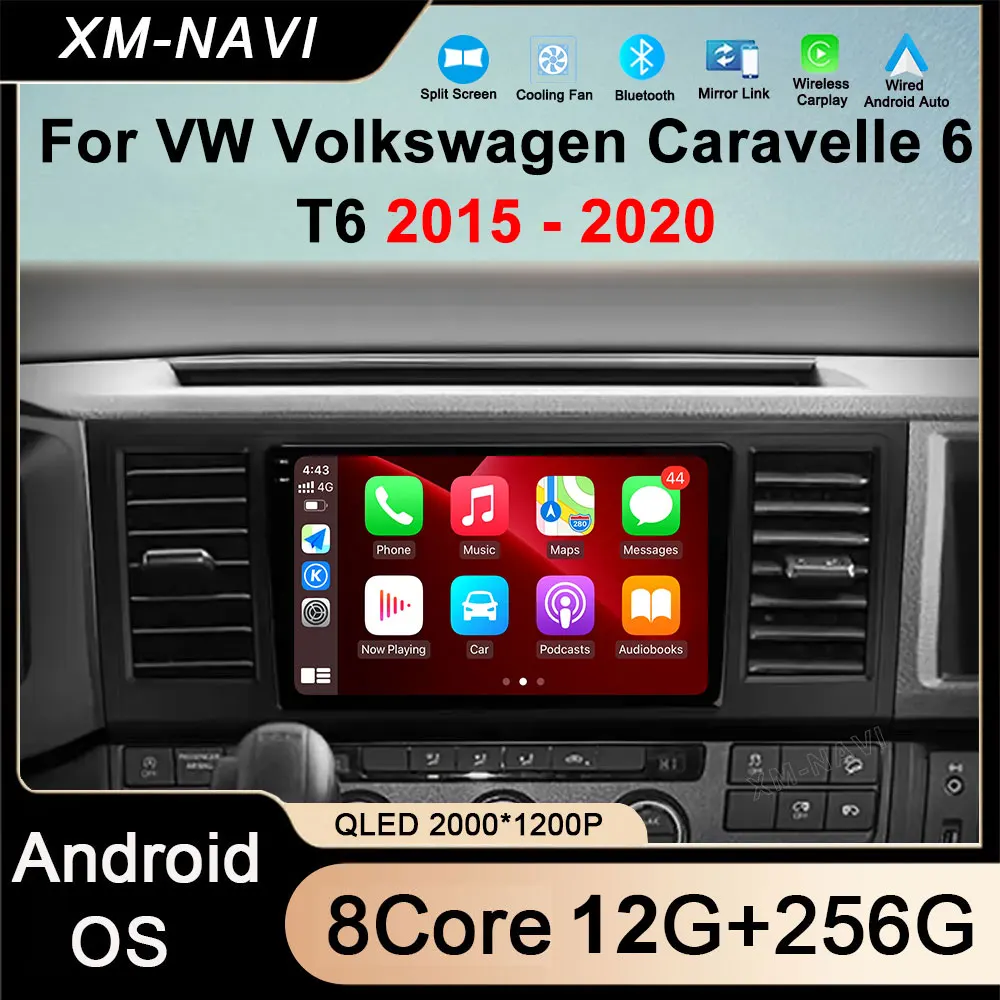

QLED Android 14 Car Radio For VW Volkswagen Caravelle 6 T6 2015 - 2020 Multimedia Video Player Auto Carplay Navigation GPS WIFI