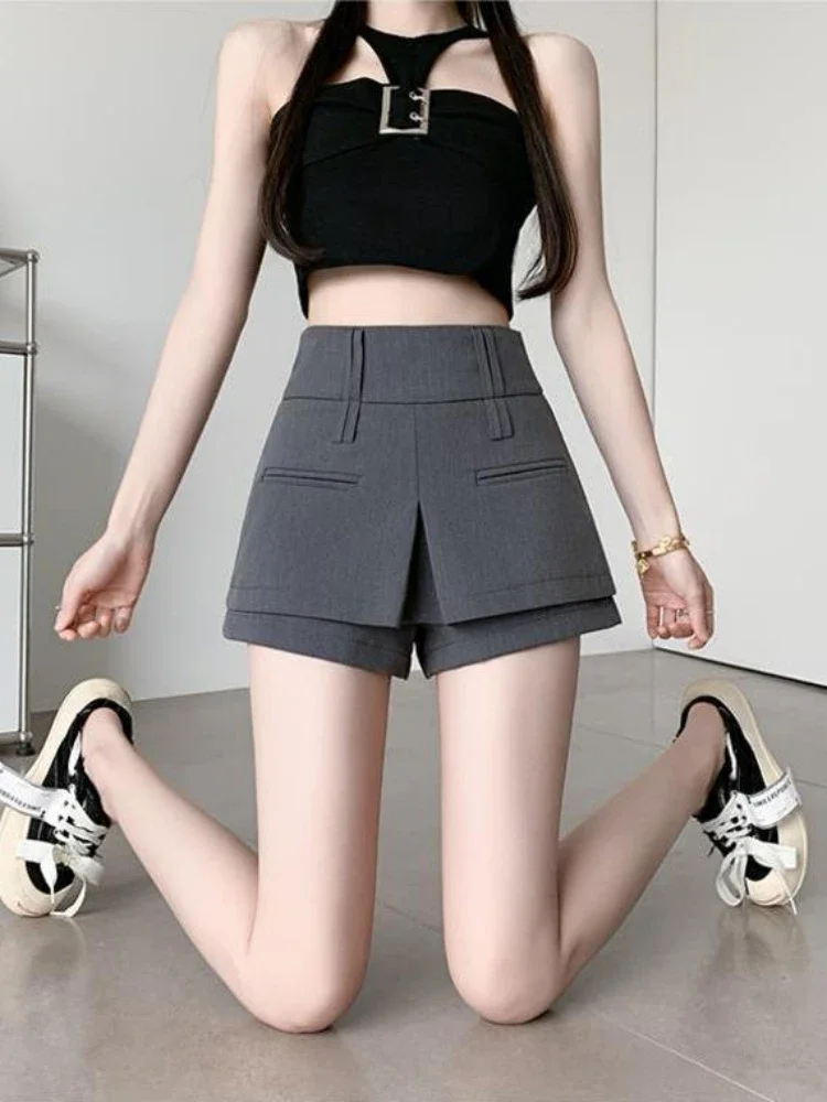Traje con falda pantalones mujer pantalones cortos para mujer Culotte trajes de cintura alta verano estético fluido precio bajo cómodo Normal Kpop