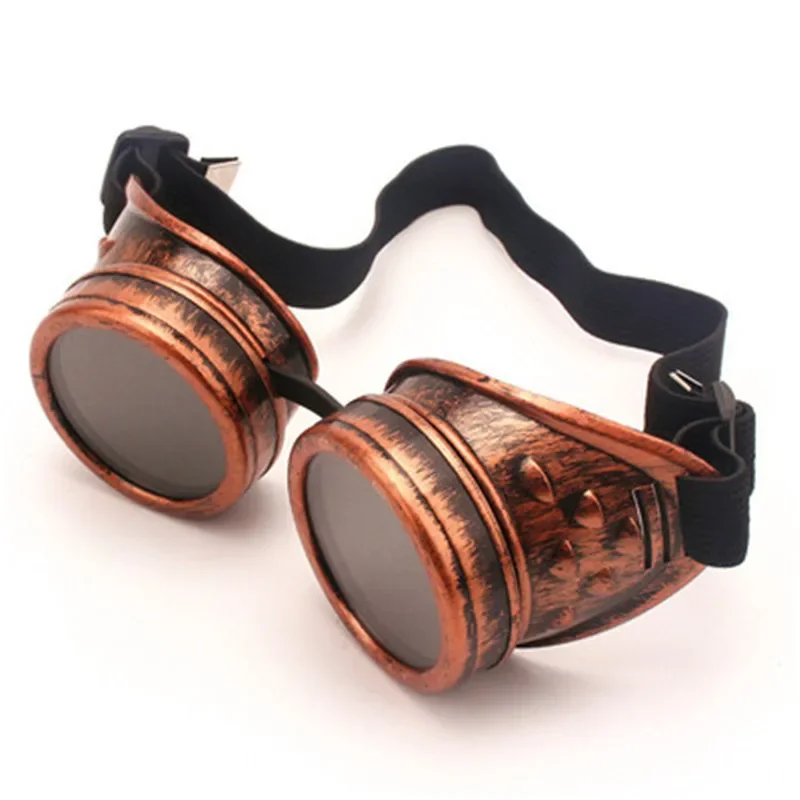 Vintage Steampunk Sunglasses Punk Welding Style Goggles, Fashion Cosplay Eyewear with Five Color Lenses