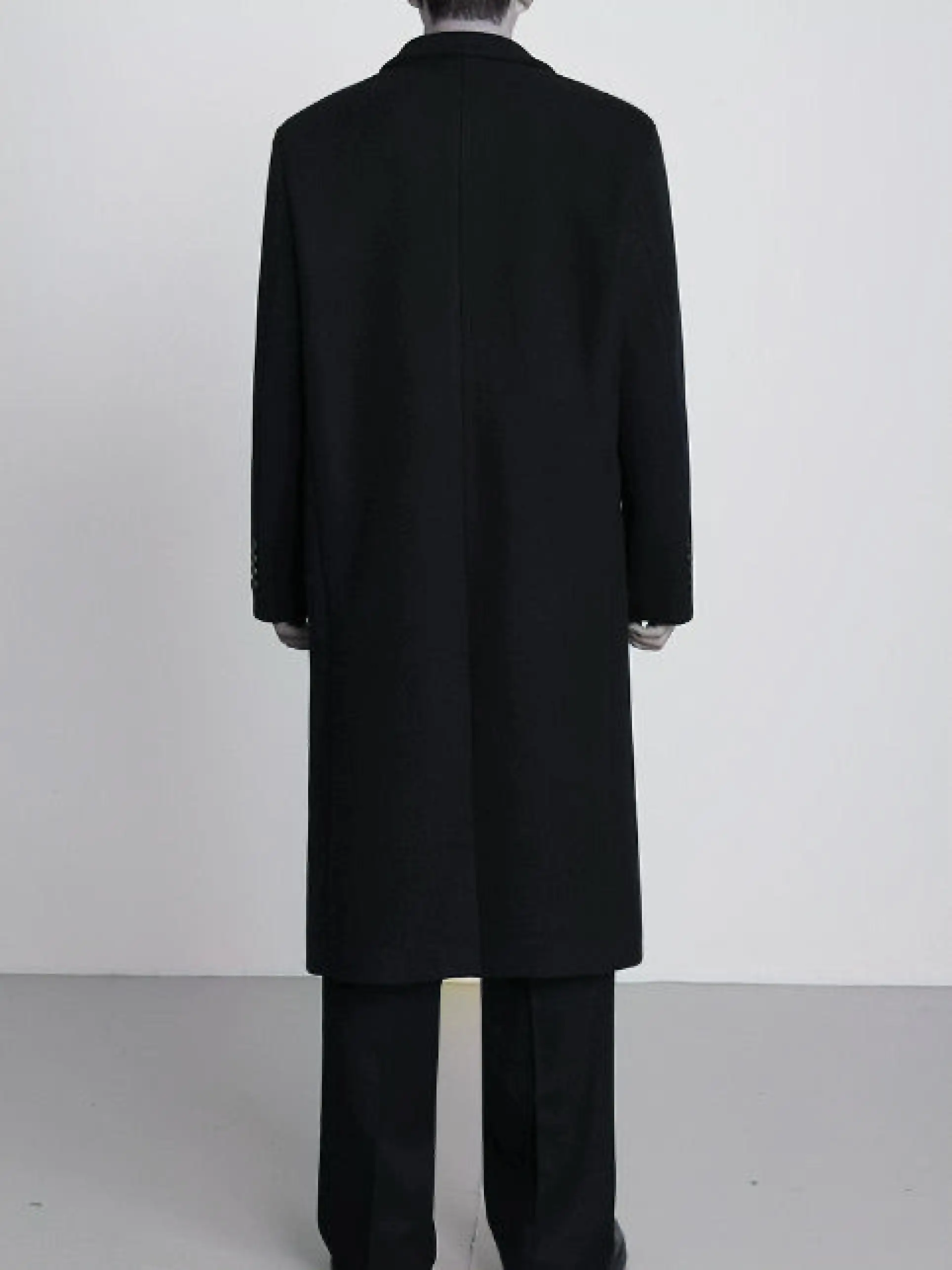 

Мужское пальто-накидка из шерстяной смеси, синее, практичное, утилитарное, оверсайз, стильное, базовое, простое, классическое, премиум-класса, в современном стиле, городской дизайн, Bf