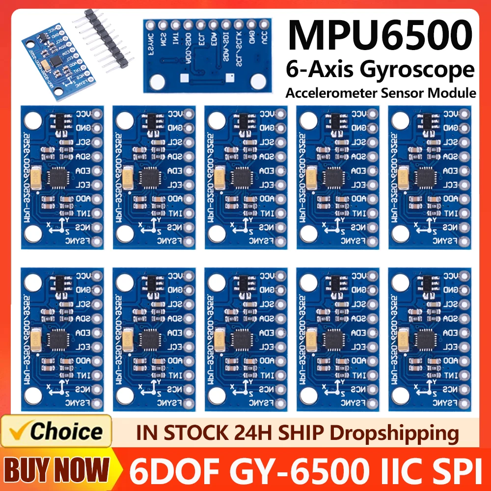 MPU6500 6-Axis Gyroscope Accelerometer Sensor Module Replace MPU6050 GY-6500 6-axis Gyro Accelerator Sensor Module for Arduino