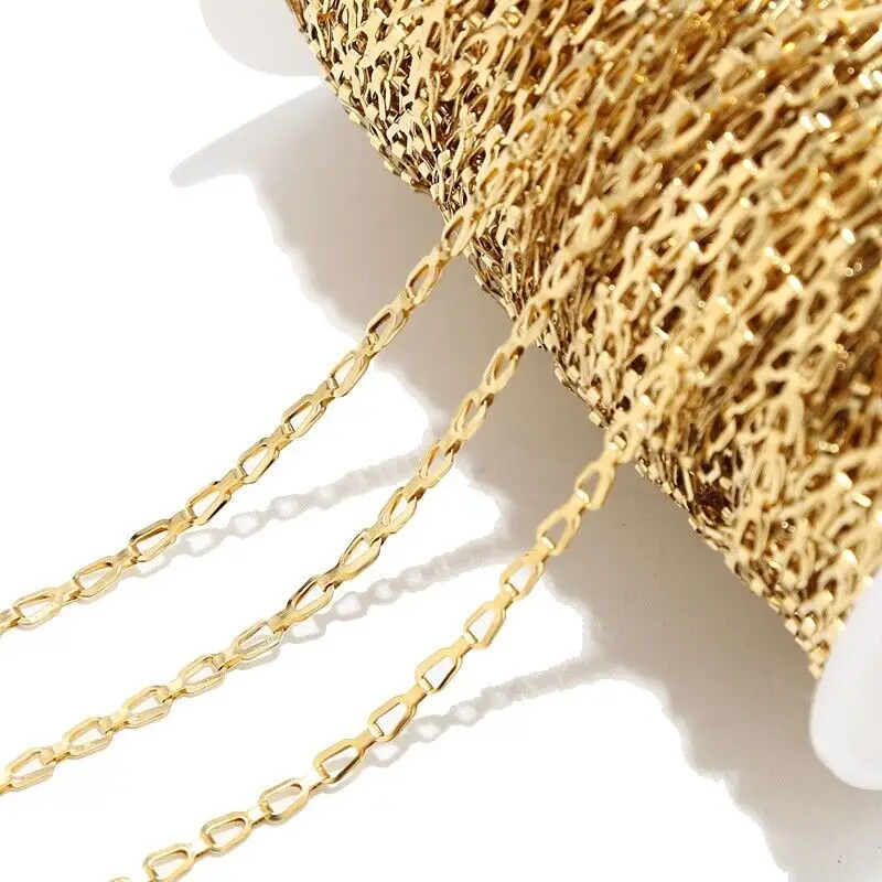 

2 метра без выцветания, квадратная цепочка из нержавеющей стали для DIY ожерелья, браслета, Rolo, кабельные звенья, принадлежности для изготовления ювелирных изделий, оптом