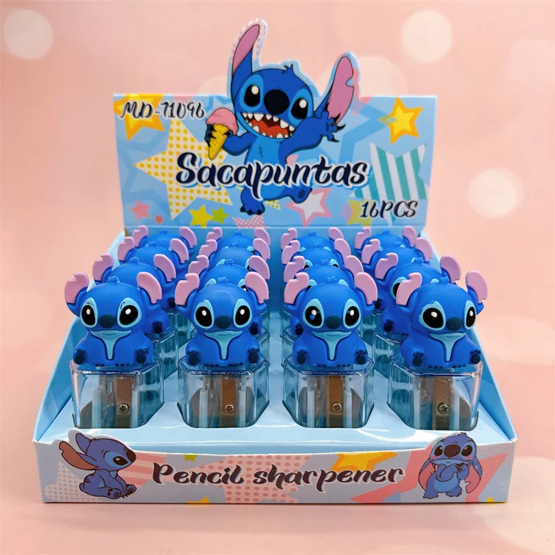 2024 New Disney Anime Cartoon Cute Stitch Pattern Pencil Sharpener Children and Students School Stationery Supplies Kids Gifts