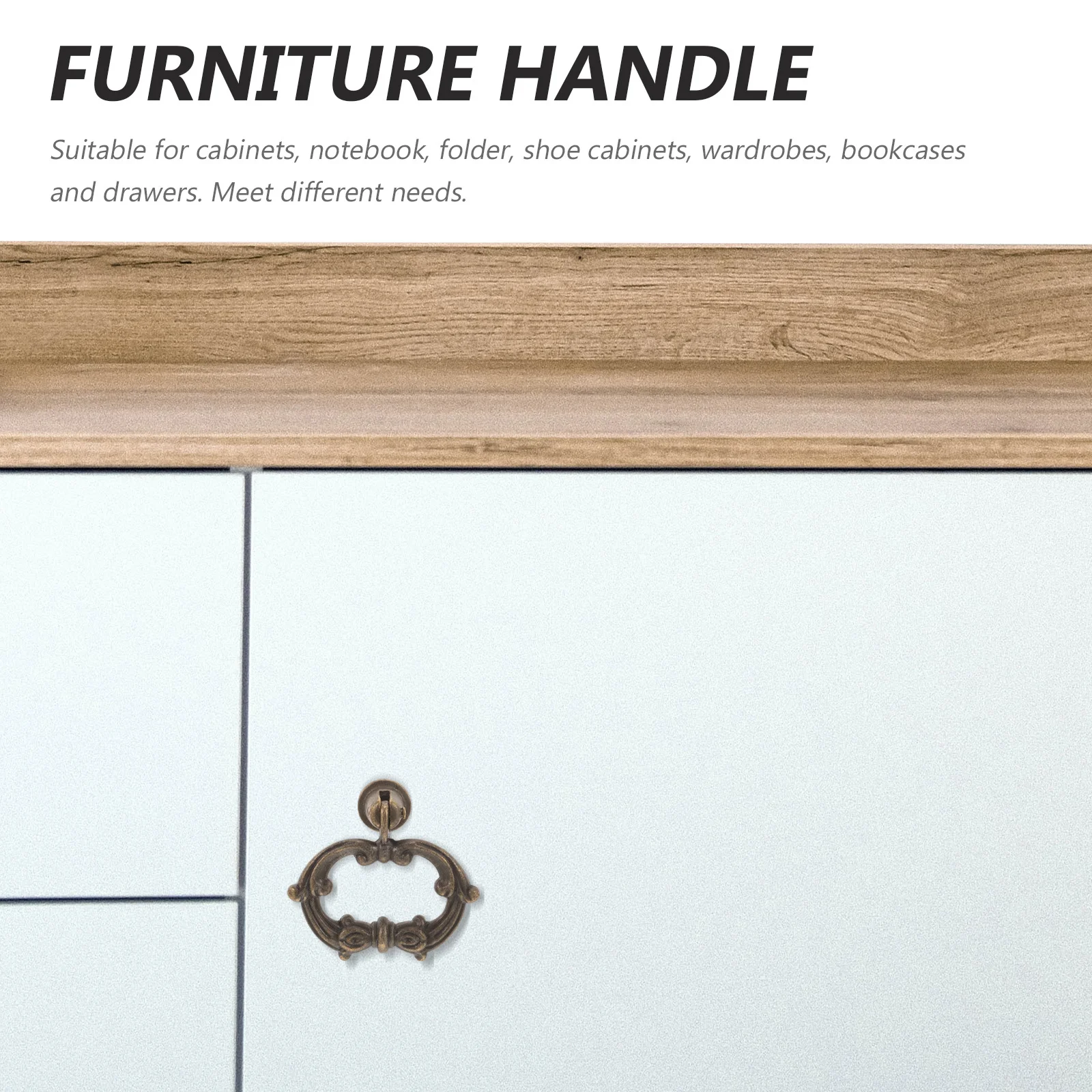 

4Pcs Decorative Drawer Pulls Bronze Cabinet Knobs for Jewelry Box Gift Case Bookshelf Zinc Alloy Handle Set