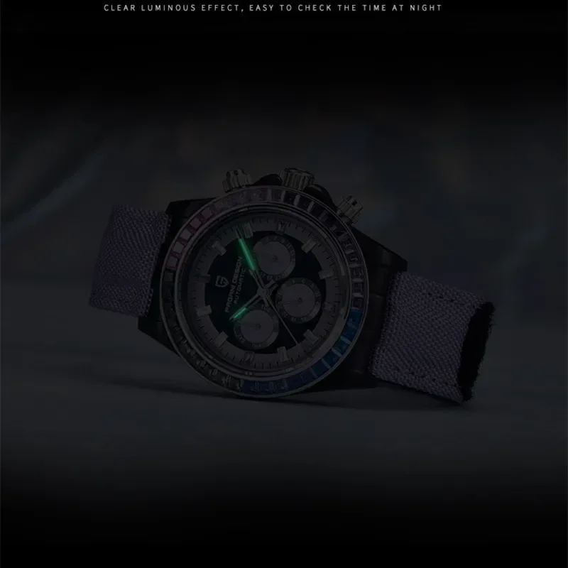 PAGANI DESIGN PD-1732 Automatic Mechanical Watch 40MM V2 Rainbow Circle Men\'s Multifunction Wristwatch Sapphire 100M Waterproof