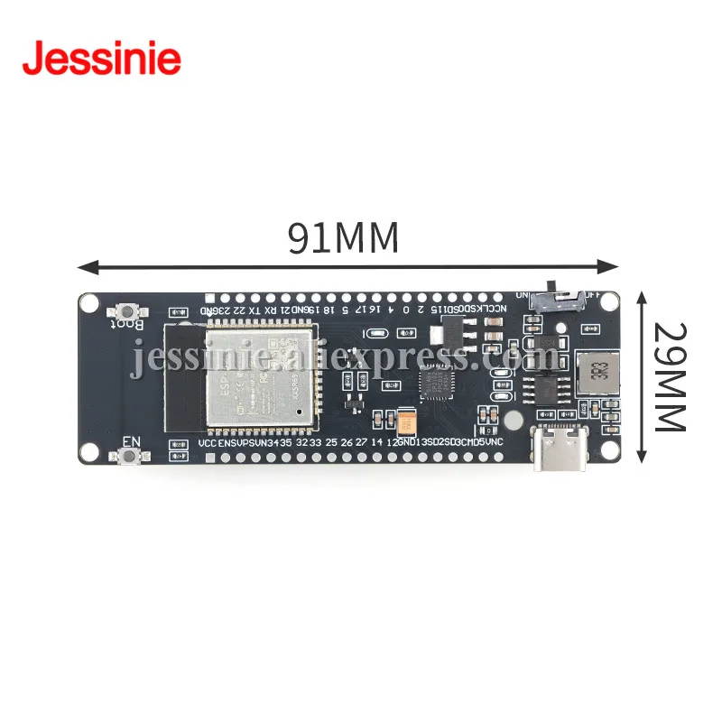 ESP32 Development Board with WiFi Ble Bluetooth-Compat 18650 Battery Holder Learning Evaluation Industrial Control Board ESP-32
