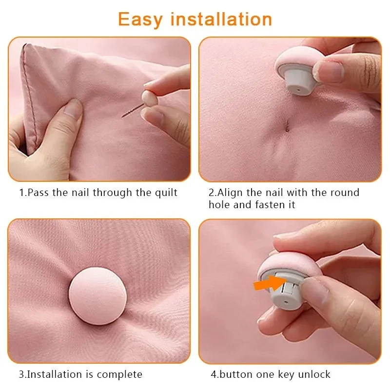 Non Slip Blanket Fastener Clip Mushroom Quilt Holder Secure Grip for Bed Sheets Bedding Handmade Kit view 5