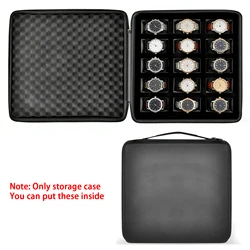 15 Slots Watch Box Organizer Men Watch Display Storage Case for Wristwatches Smart Watches Up to 42mm Portable Zipper Watch Hold