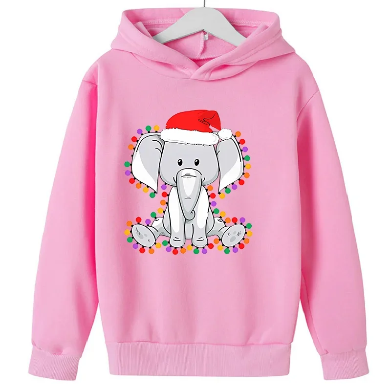 Neue süße Sweatshirts mit Elefantenmuster für Jungen und Mädchen, Geburtstagsgeschenk, Top, dicke Kleidung, Kinder-Hoodie-Pullover, rosa, verkaufen sich wie