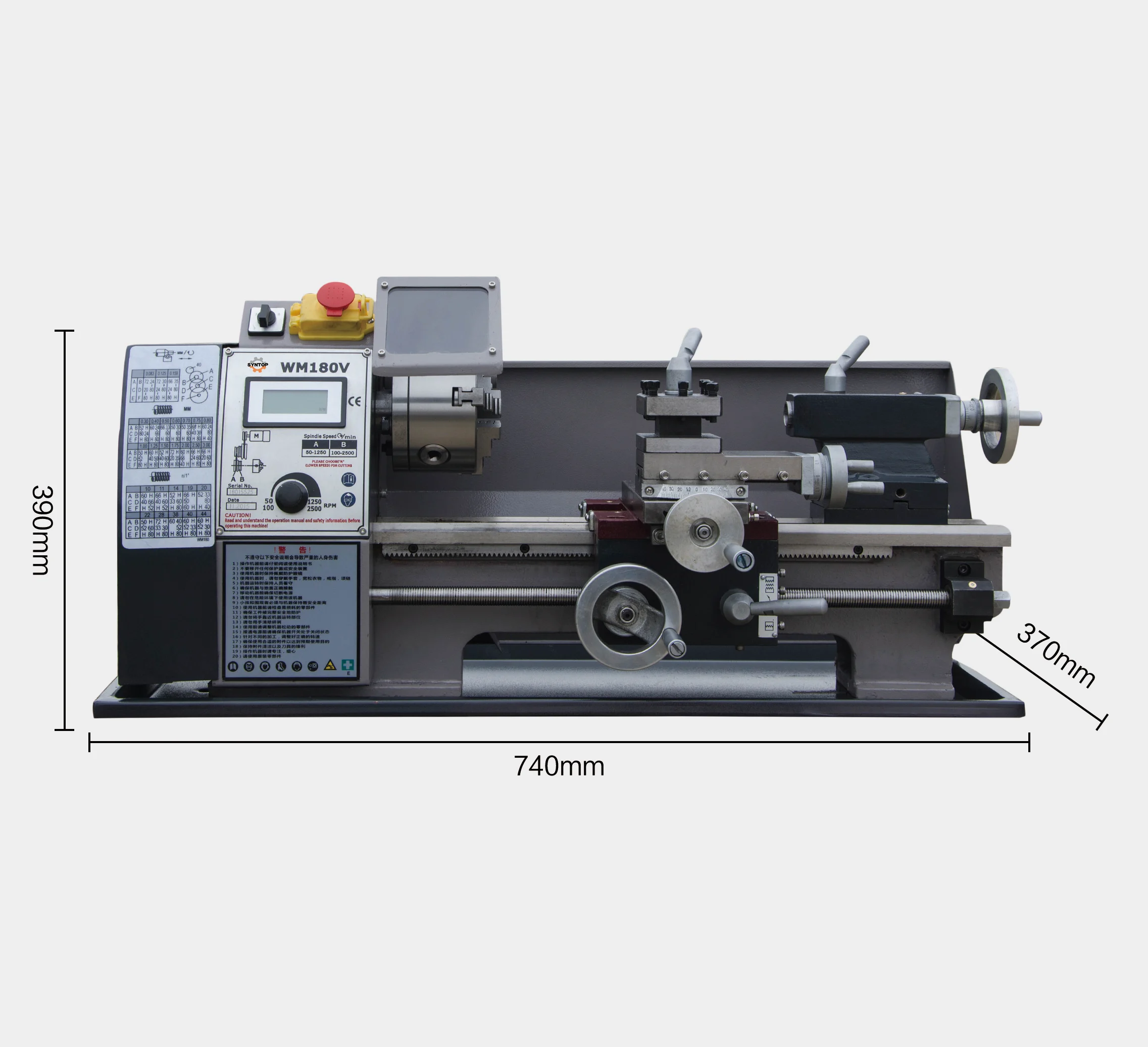 

Variable Speed Mini Small Hobby Lathe Machine Swing Over Bed 180mm Brushless Motor WM180V