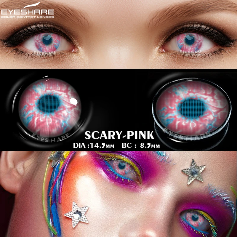 EYESHARE Color Contact Lenses For Eyes 1Pair Anime Cosplay Colored Lenses Blue Red Halloween Lenses Contact Lens Beauty Makeup