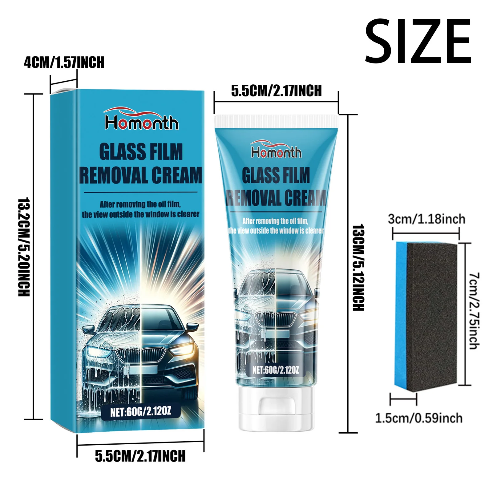 Creme De Remoção De Filme De Vidro, Simples de Usar Poderoso Car Glass Film Cleaner, Adequado Para Manchas Teimosas