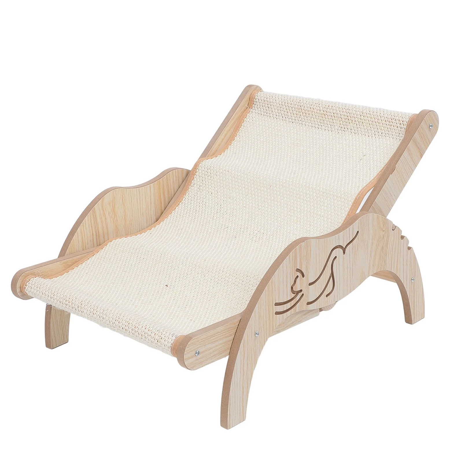

Cat Hammock Bed Adjustable Foldable Cat Beach Chair Slip Resistant Wooden Dog Bed Universal for Small Pets
