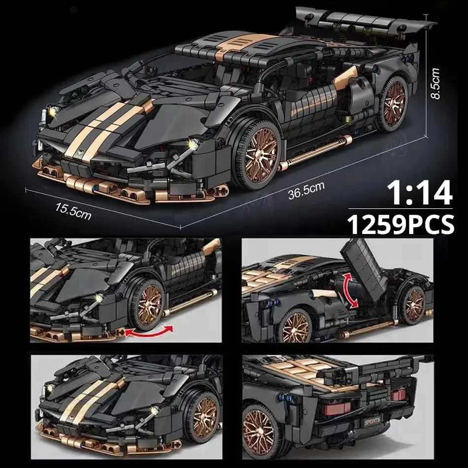 67129 Car MOC 1280pcs Building Blocks Car and Construction Toy Adult Collectible Cars Set to Build 1:14 Scale Sports Car Model