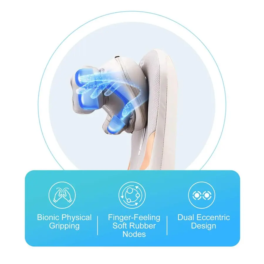 Neck amp Back Massager with Heat, 3D Unique V Neck Roller, Deep Tissue Kneading Massage Chair Pad for Neck, Back amp Shoulders,