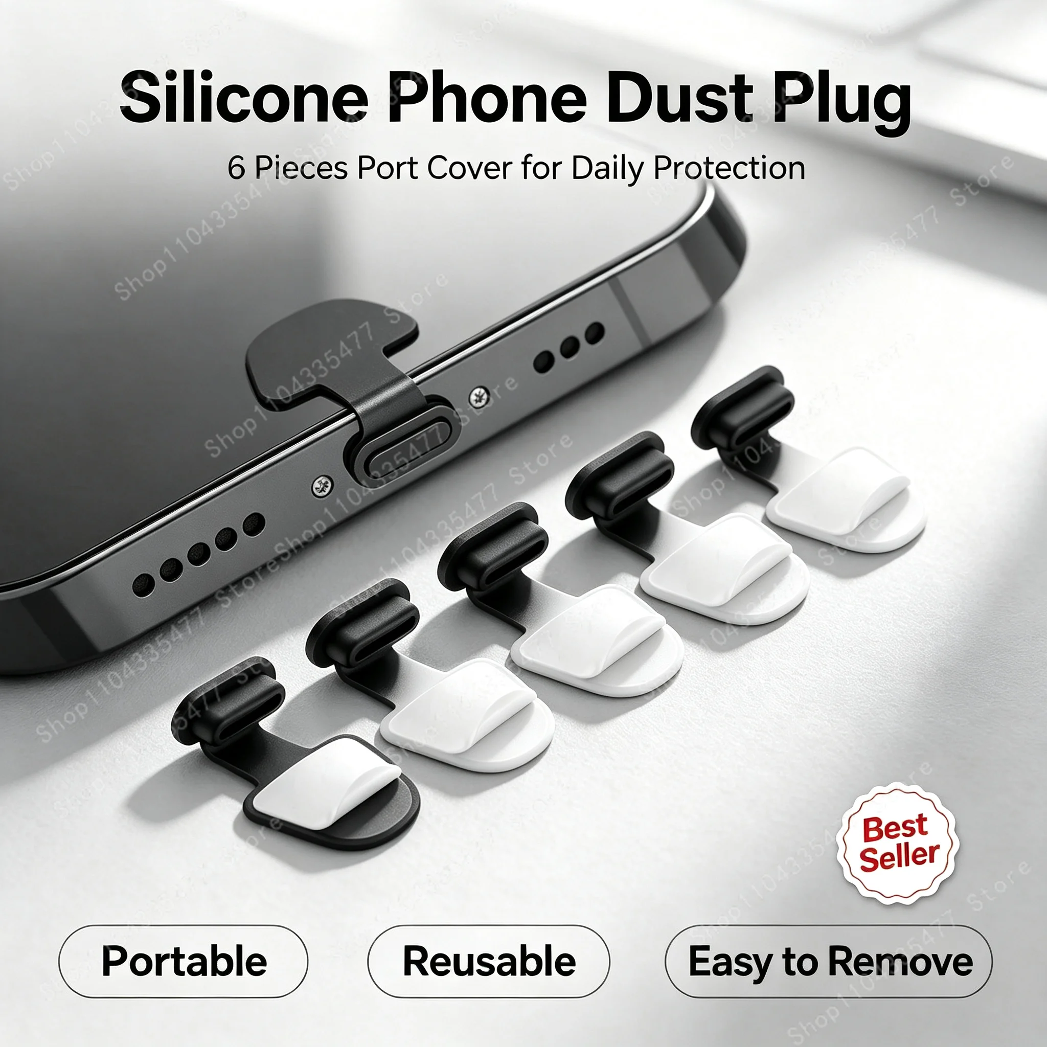 Silicone Dust Plug for IOS Type-C Mobile Phone Charger Dock Stopper Cap - Dustproof Protector for iPhone 14 13 - Pack of 2/4/6