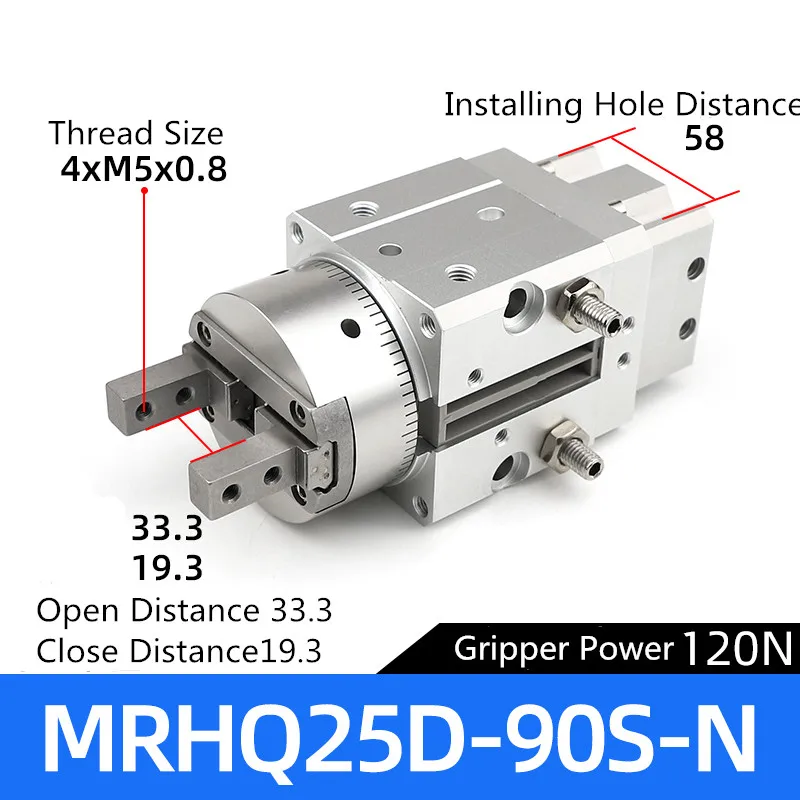 MRHQ16 MRHQ20 MRHQ25 Draaiaandrijvingen Luchtgrijpers Hoekige lucht Pneumatische cilinder Zuigerklauw MRHQ10D-90S-N MRHQ16D-90S-N