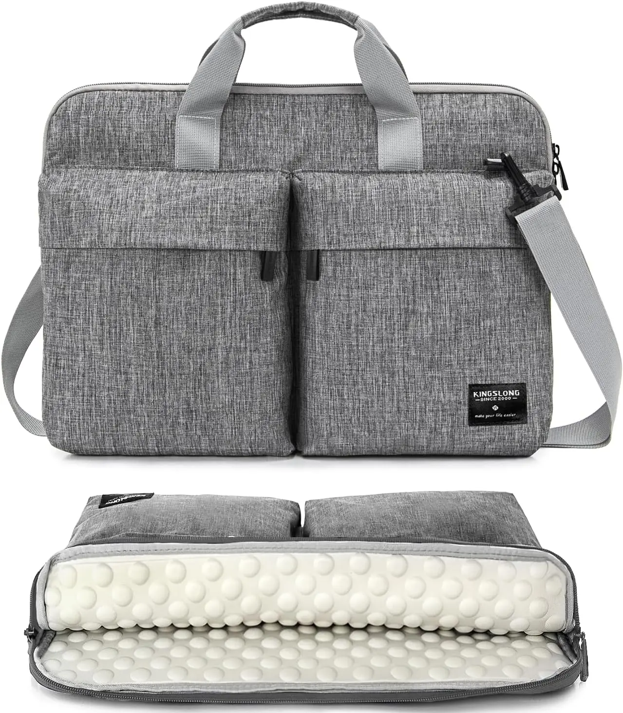 Slim 17.3 inch Laptop Sleeve with Shoulder Strap, Fits Acer Asus Lenovo HP Toshiba Ultrabooks, Grey
