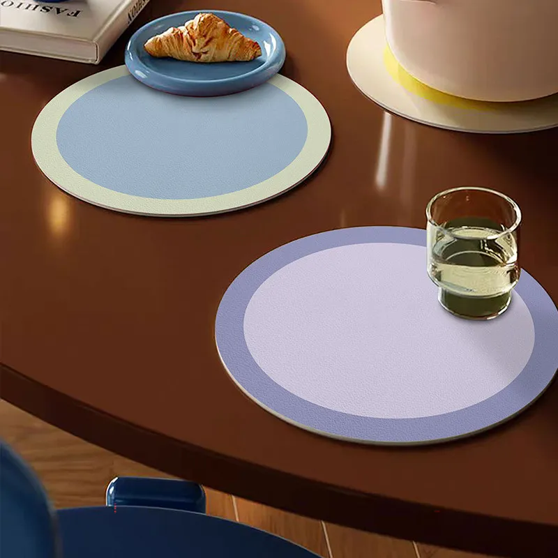 Vibrant Dopamine Color Placemat Rainbow Pattern Absorbent Anti-Slip Heat Resistant Mat Creative Dining Table Cushion Desk Decor