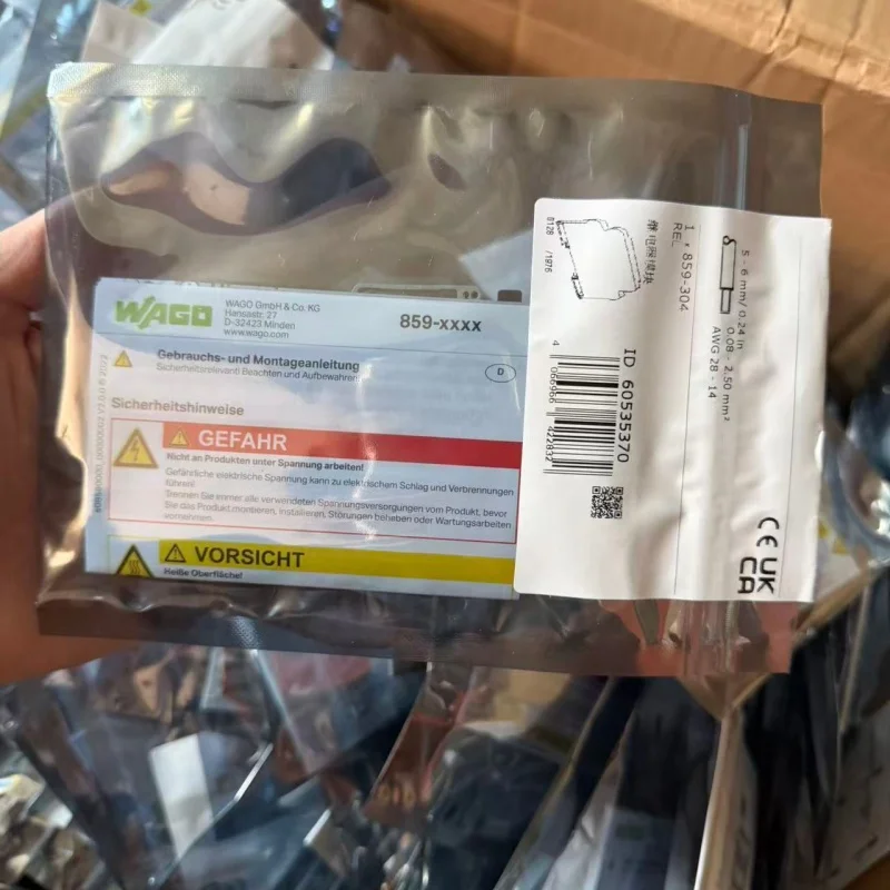 Genuine Germany WAGO 859‑304 Slim Relay Module, 24 VDC Coil, 1 Changeover Contact 5A, DIN Rail Mount with Red LED Indicator