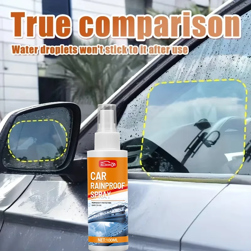 Repelente de Agua para Vidrios de Auto de 100 ml, Spray Anti-lluvia con Nano Recubrimiento Hidrofóbico, Agente Impermeabilizante, Eliminador de Película de Aceite, Agente para Película de Vidrio Automotriz