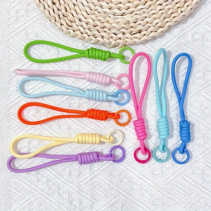 10pcs Colorful Woven Phone Hangers Keychains Soft Detachable Anti Lost Hangers Jewelry Style DIY Weaving Phone Straps