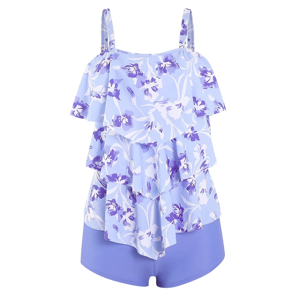 Sommer Basic Camisole Sport Tankini Flats Zweiteiliges Bikini Set Comfort Pool Damen Bedruckte Bademode S-6XL