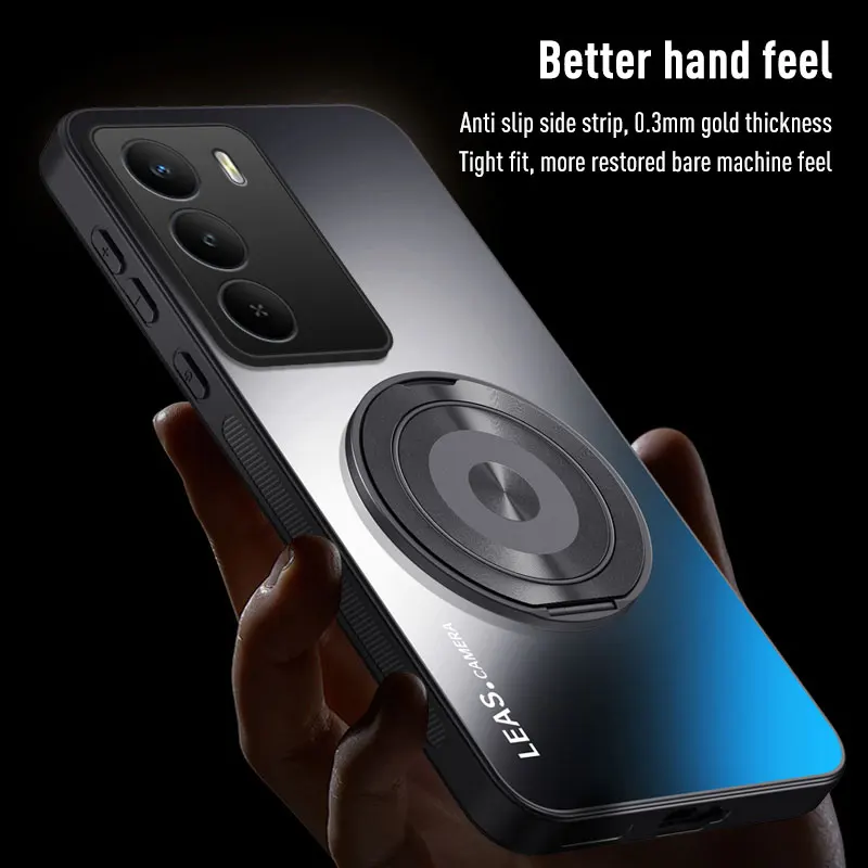 

For realme C71 Case Luxury Acrylic Matte 360° Rotating Stand Anti-drop Cover For realme C71 4G Shockproof Bumper Funda