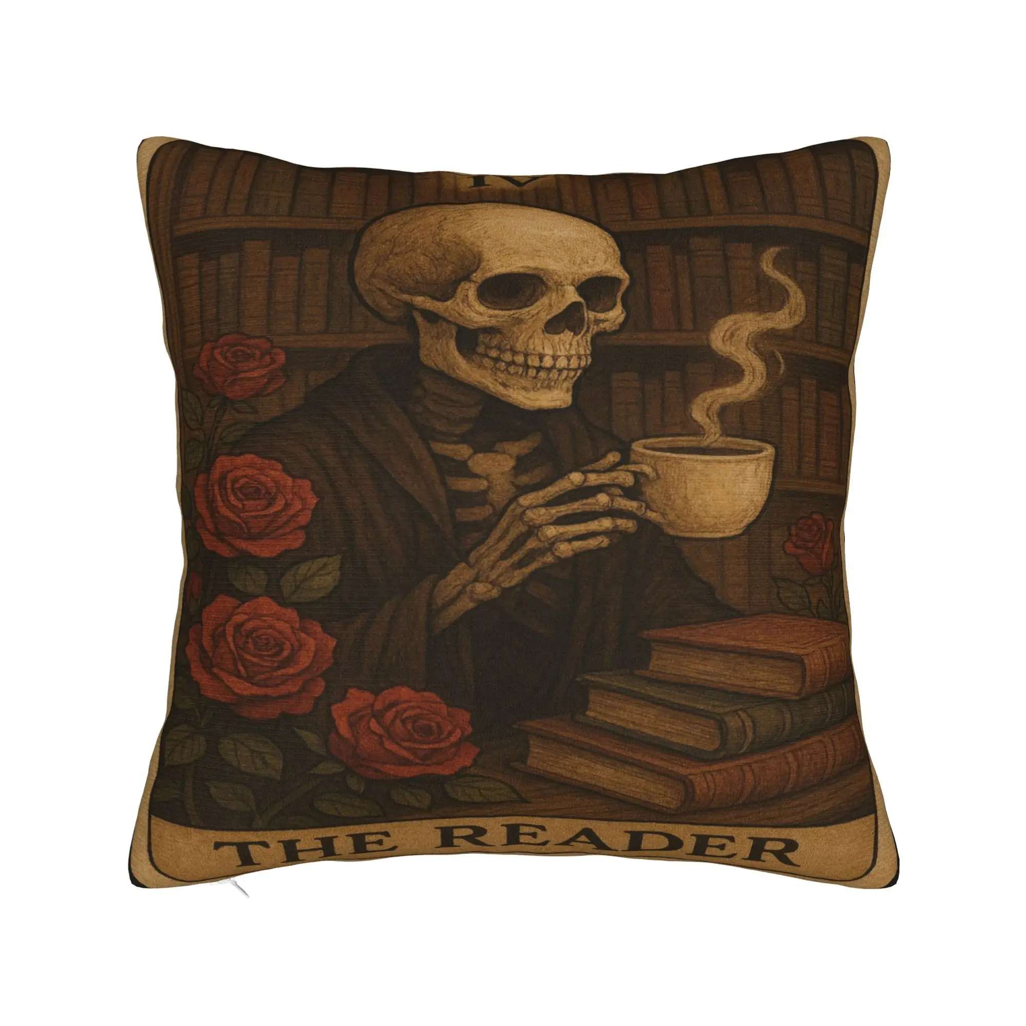 Pillow Case Introvert Skeleton Halloween Square  Pillow Cover For Living Room Chair Kawaii Pillowcases