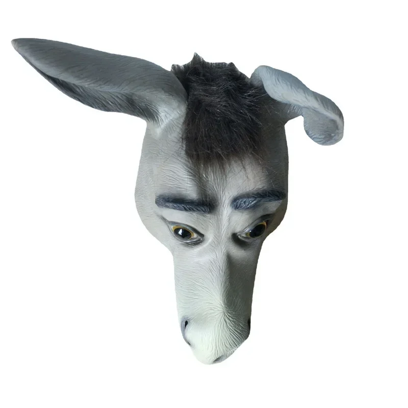 

2025 Halloween Tête d'animal en Latex, masque d'âne pour adulte, masque de danse d'âne ample, jeu d'horreur d'halloween,
